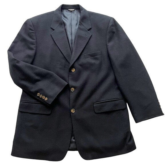 100% Cashmere Sport Coat Blazer Jacket Black Satel's San Antonio Made in USA - Picture 1 of 12